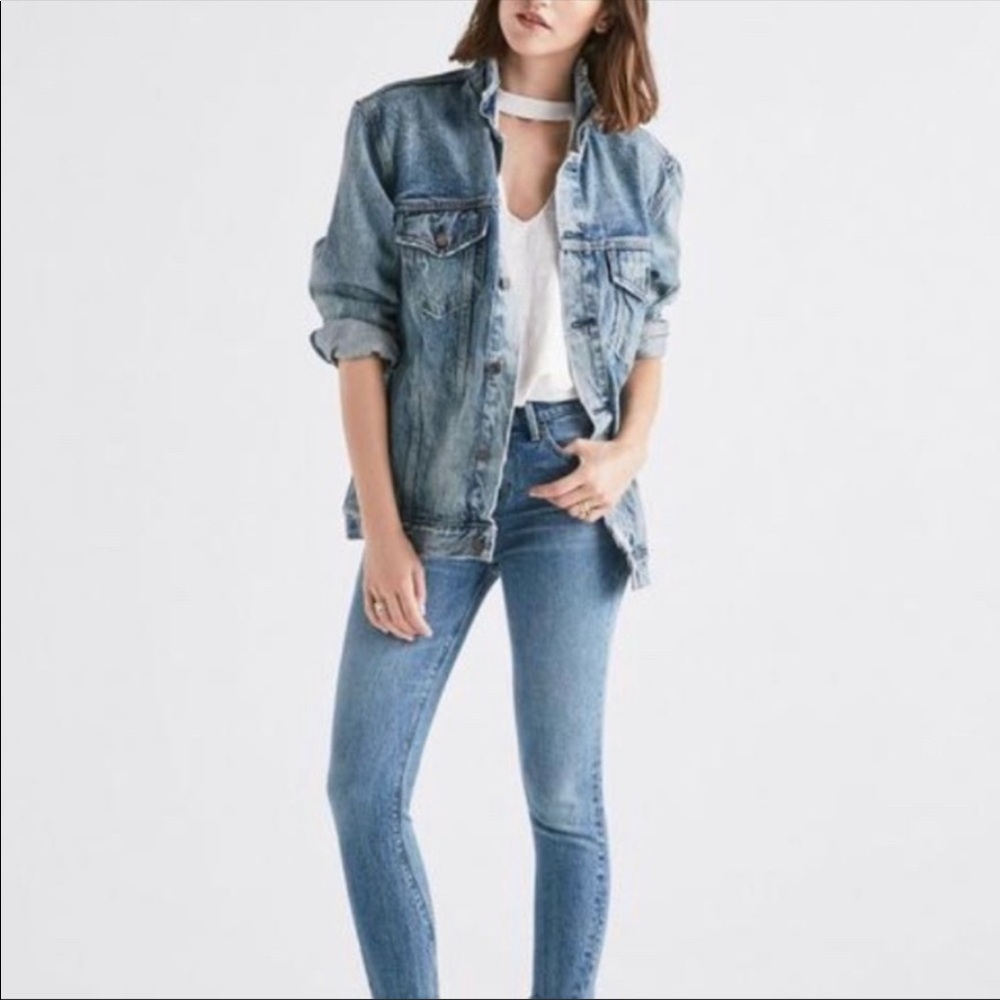 NEW Lucky Brand Oversized Trucker Denim Jacket L,M - Picture 15 of 15